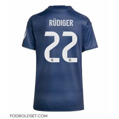 Real Madrid Antonio Rudiger #22 Udebanetrøje Dame 2025-26 Kortærmet Real Madrid Antonio Rudiger #22 Udebanetrøje Dame 2025-26 Kortærmet